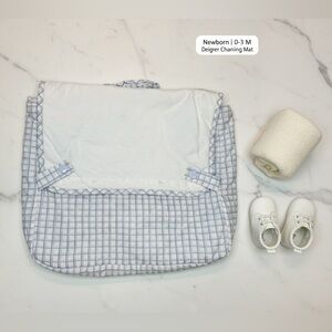 🍼✨ Baby Dior ✨ Blue and White Checkered Baby Changing Bag
